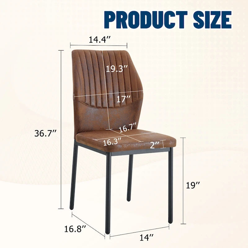 Chaise de salle à manger capitonnée haute résilience avec pieds en métal noir