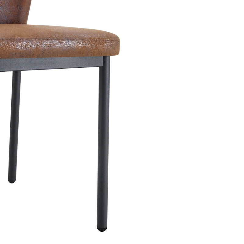 Chaise de salle à manger capitonnée haute résilience avec pieds en métal noir