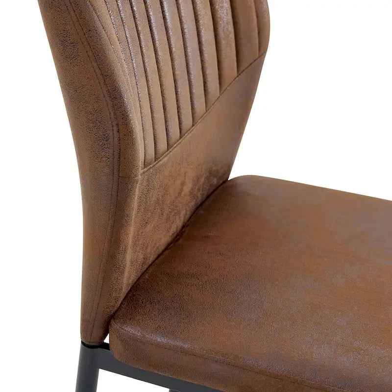 Chaise de salle à manger capitonnée haute résilience avec pieds en métal noir