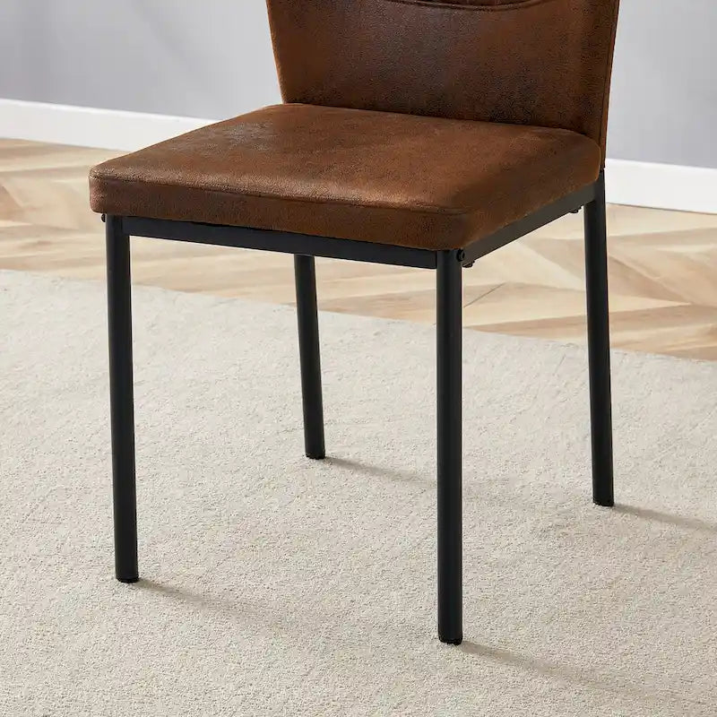 Chaise de salle à manger capitonnée haute résilience avec pieds en métal noir