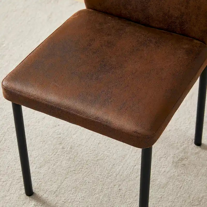 Chaise de salle à manger capitonnée haute résilience avec pieds en métal noir