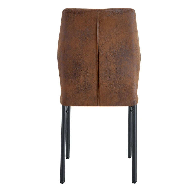 Chaise de salle à manger capitonnée haute résilience avec pieds en métal noir
