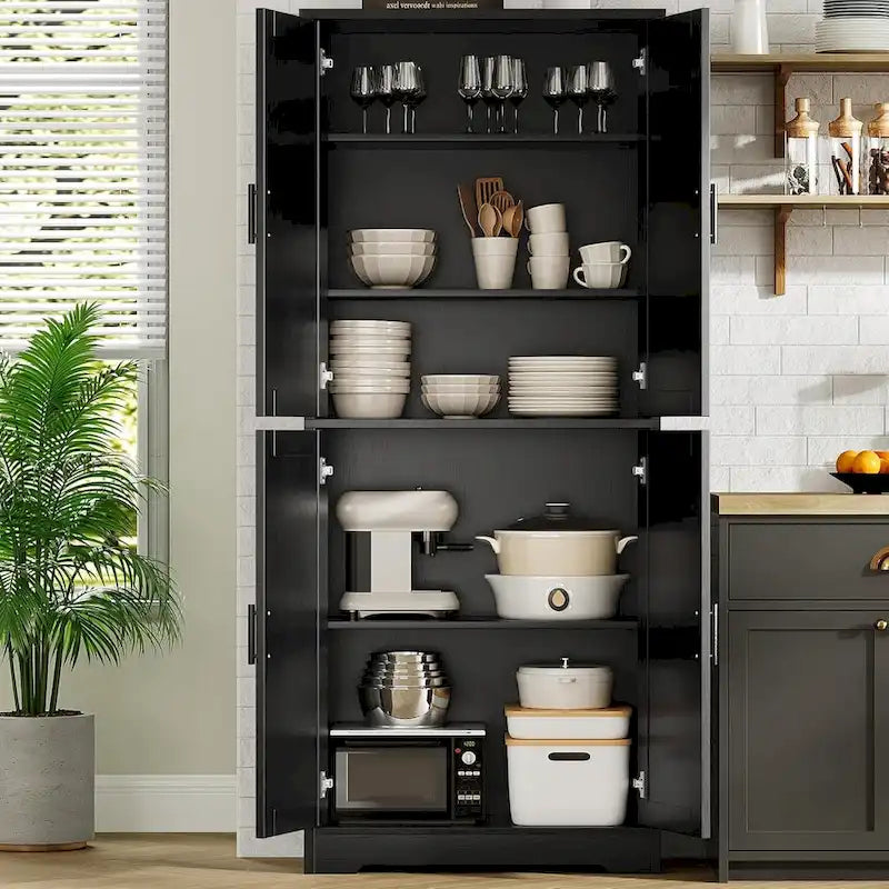 Meuble de cuisine, Armoire de rangement autonome avec portes et etagères