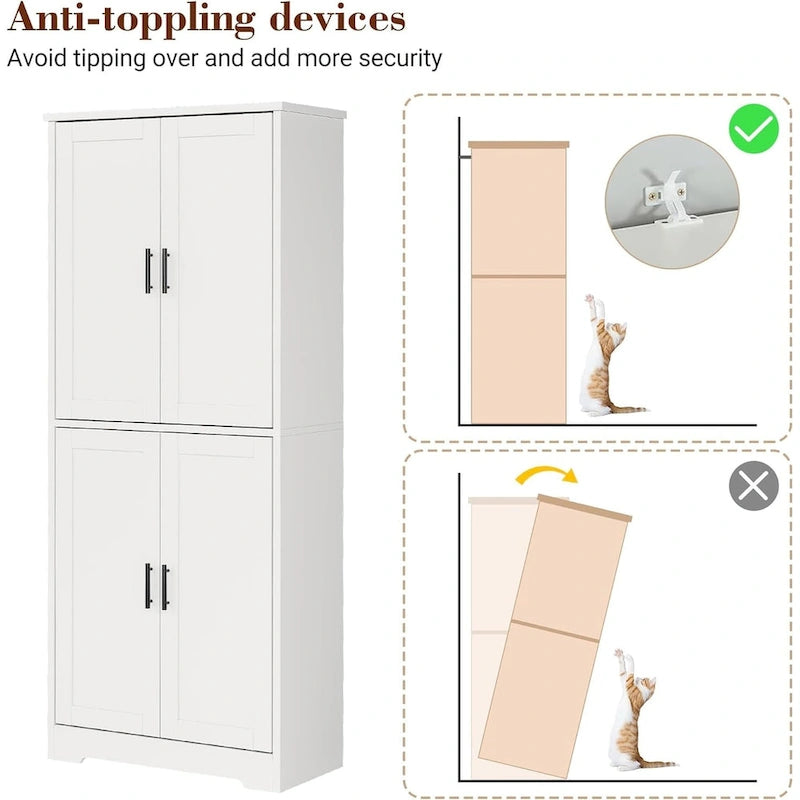 Meuble de cuisine, Armoire de rangement autonome avec portes et etagères