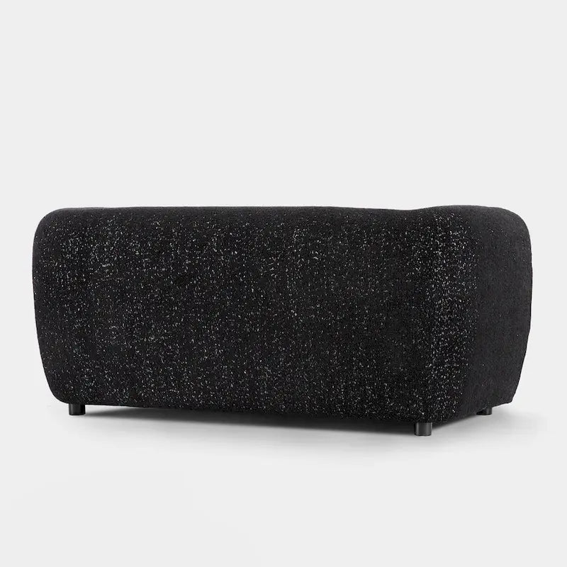 Canapé double Boucle à accoudoirs incurvés, petit canapé avec pieds en bois