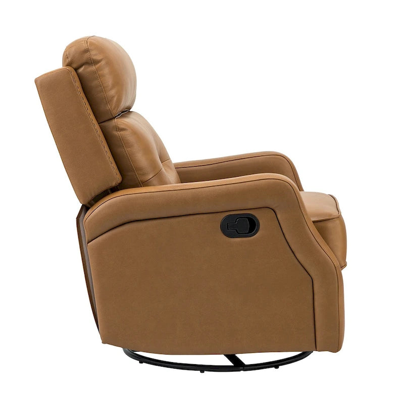 Fauteuil relax pivotant capitonné avec piètement en métal