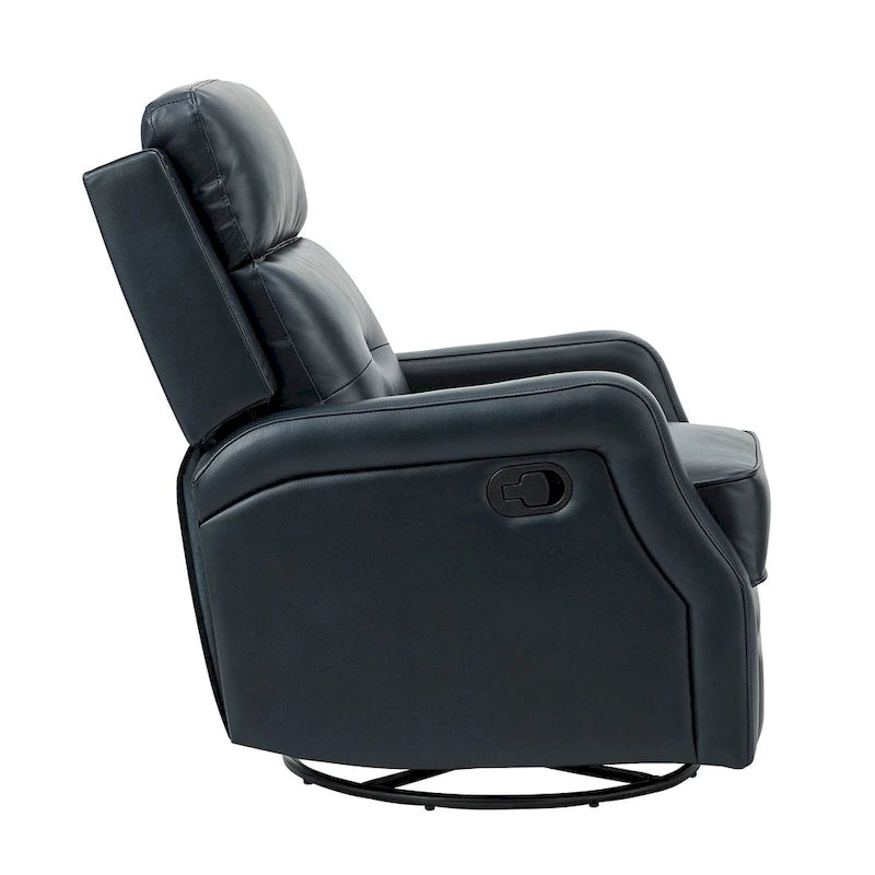 Fauteuil relax pivotant capitonné avec piètement en métal