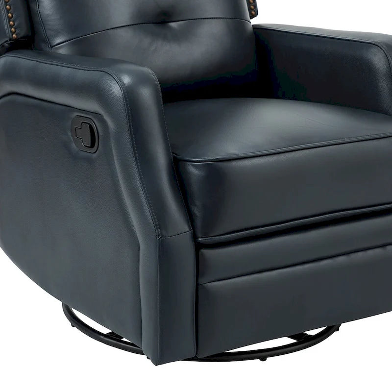 Fauteuil relax pivotant capitonné avec piètement en métal