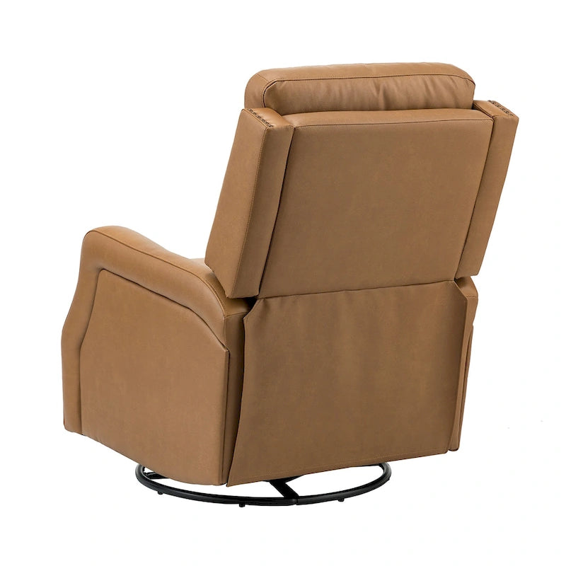 Fauteuil relax pivotant capitonné avec piètement en métal