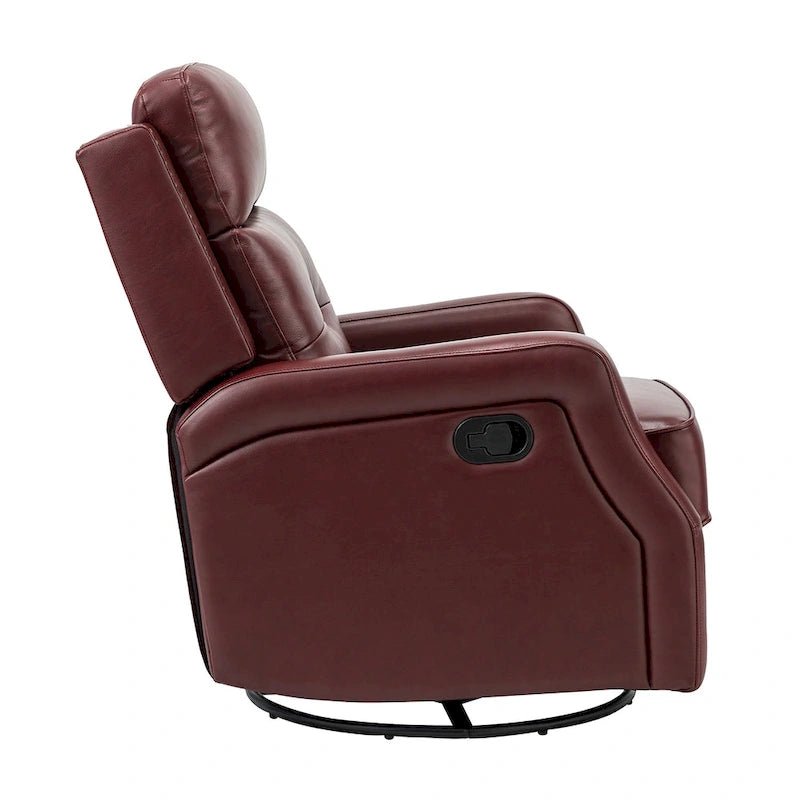 Fauteuil relax pivotant capitonné avec piètement en métal