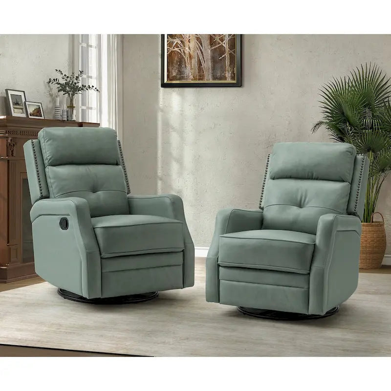 Fauteuil relax pivotant capitonné avec piètement en métal