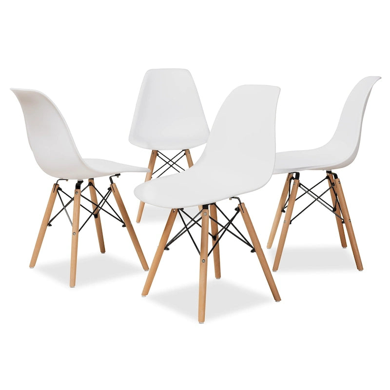 Chaise de salle à manger moderne en polypropylène avec pieds en bois de hêtre