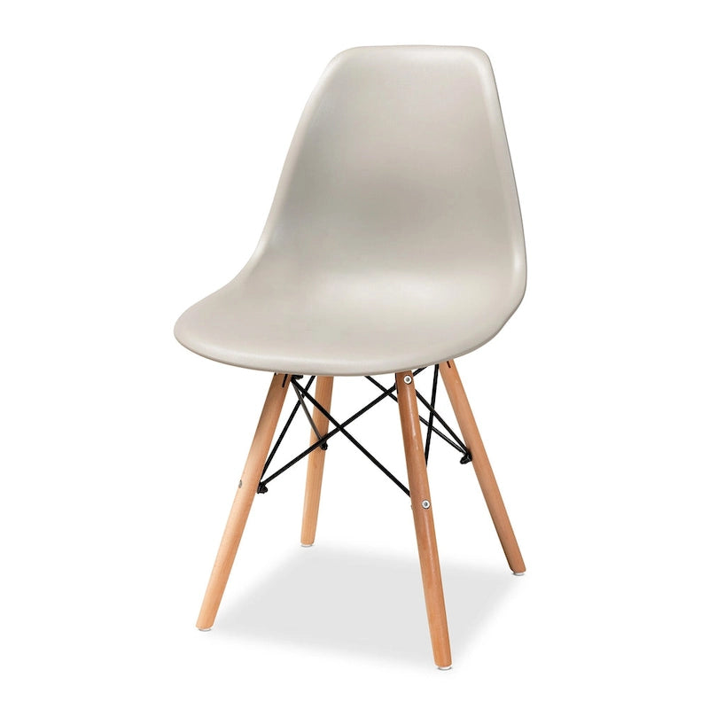Chaise de salle à manger moderne en polypropylène avec pieds en bois de hêtre