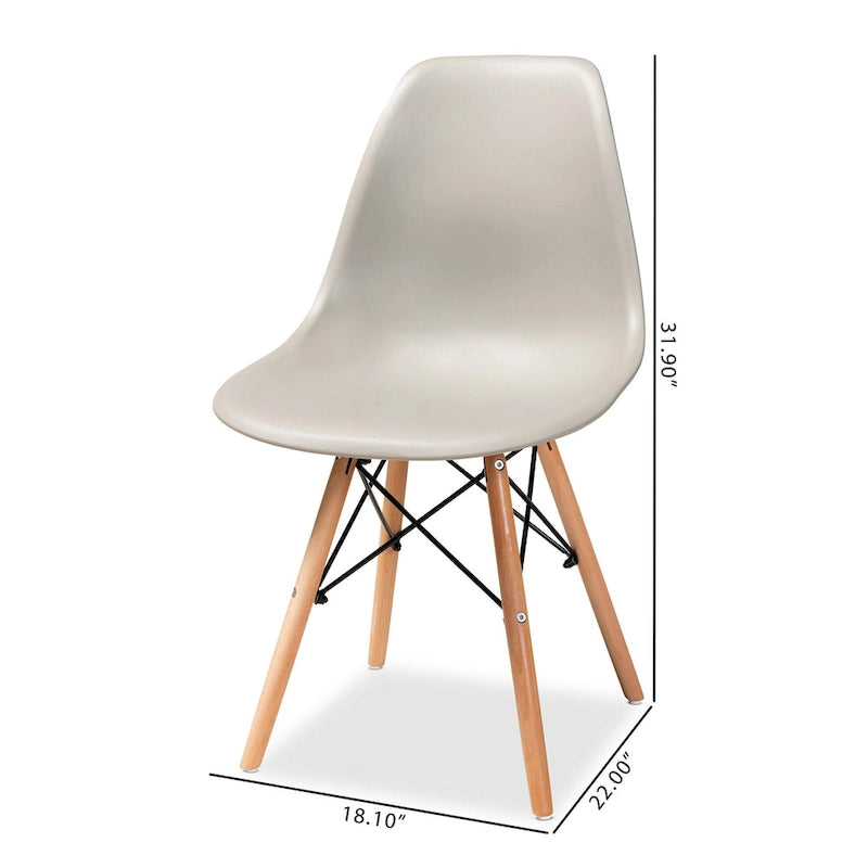 Chaise de salle à manger moderne en polypropylène avec pieds en bois de hêtre