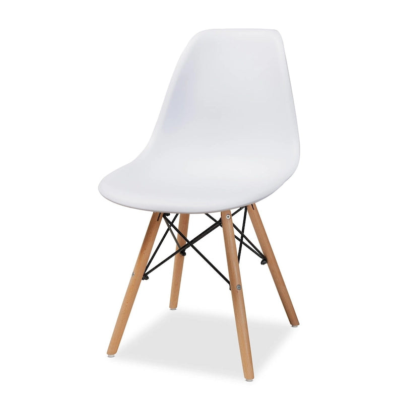 Chaise de salle à manger moderne en polypropylène avec pieds en bois de hêtre