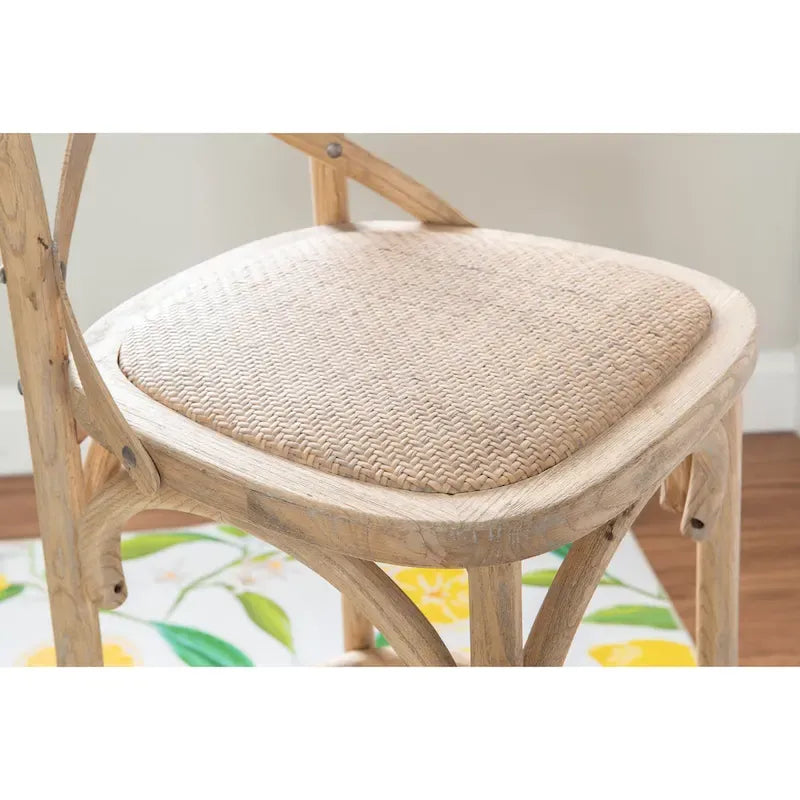 Tabouret de bar rustique à dossier croisé