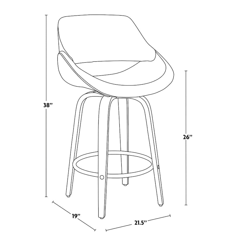 Tabouret de comptoir rembourré avec repose-pieds rond chromé et assise pivotante