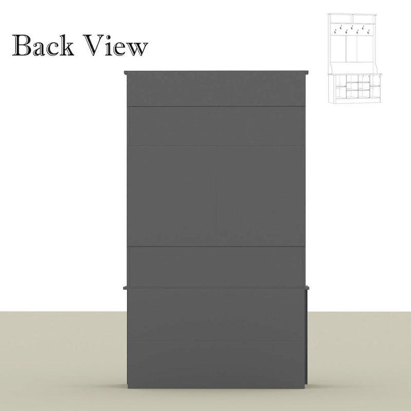 Meuble d'entrée avec banc, étagère à chaussures et patères