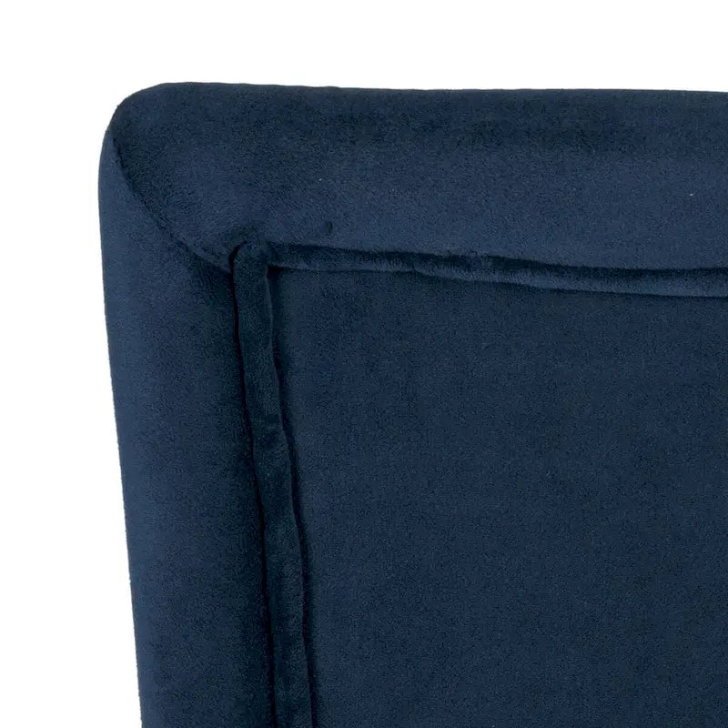 Chaise de salle à manger Parsons classique en velours bleu marine foncé avec pieds en noyer