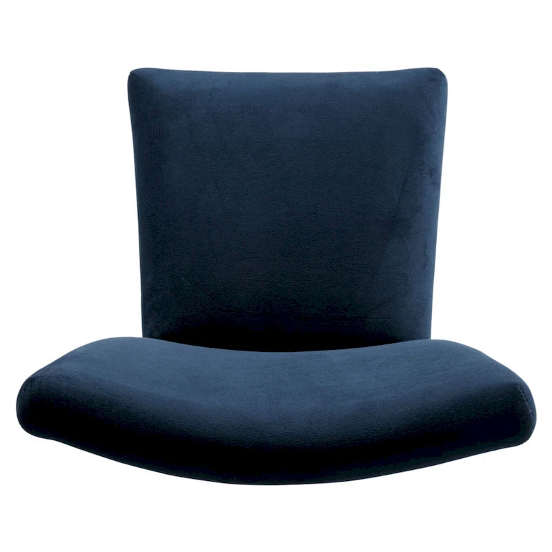 Chaise de salle à manger Parsons classique en velours bleu marine foncé avec pieds en noyer
