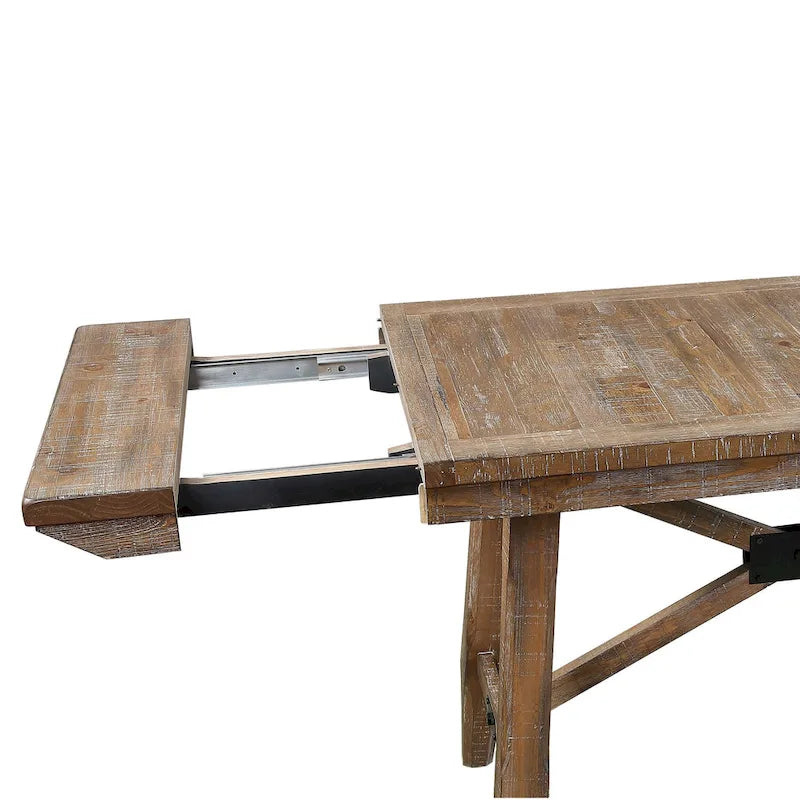 Table de salle à manger hauteur comptoir style rustique avec finition bois flotté vieilli