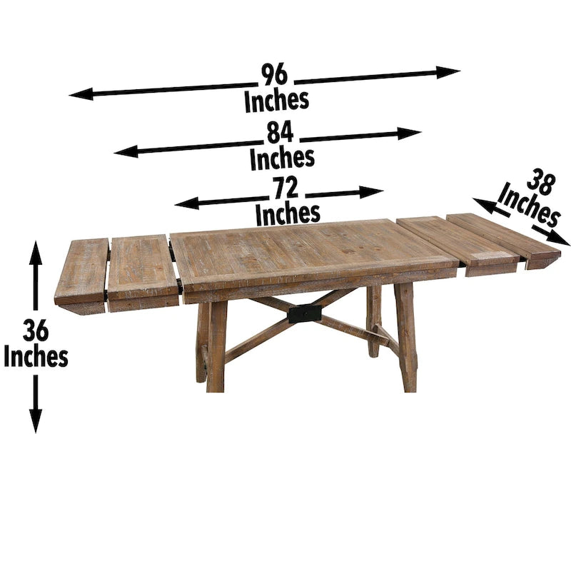 Table de salle à manger hauteur comptoir style rustique avec finition bois flotté vieilli