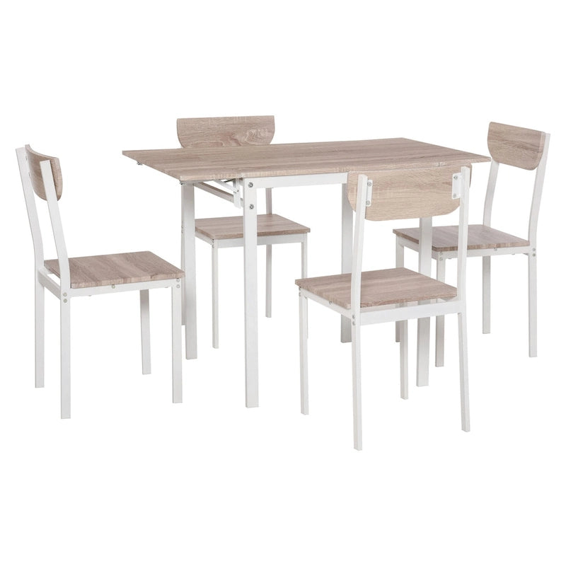 Table à manger moderne à abattants, design pliable pour petits espaces, blanche