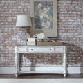 Console de canapé blanc antique avec tiroir et étagère inférieure de rangement