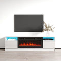 Meuble TV de cheminée électrique moderne de 160 cm avec lumières LED