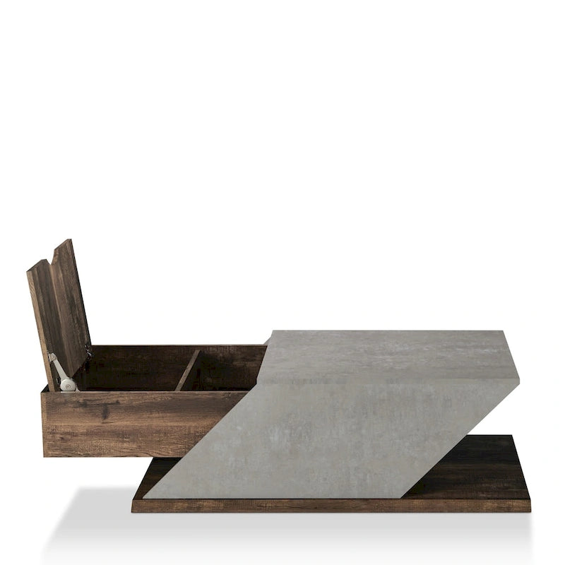 Table Basse Relevable et Ajustable Industrielle de 47 Pouces avec Tiroir de Rangement