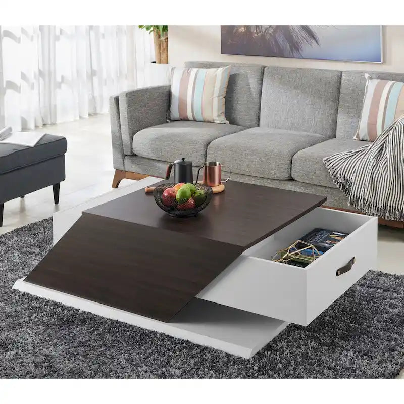 Table Basse Relevable et Ajustable Industrielle de 47 Pouces avec Tiroir de Rangement