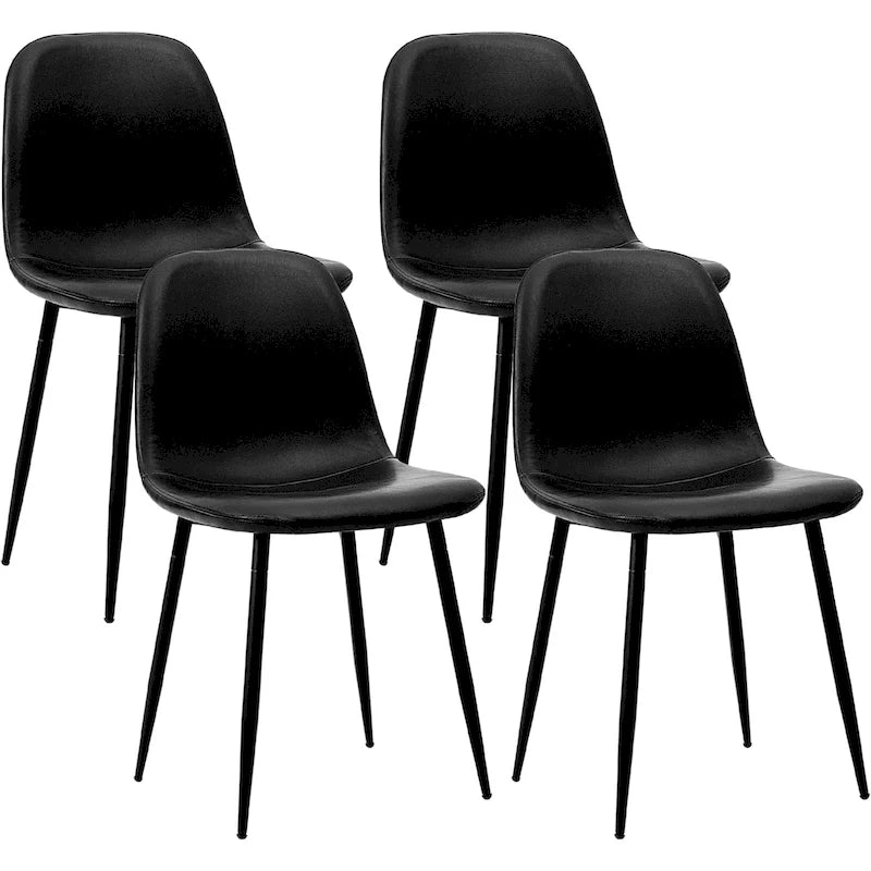 Chaise de salle à manger moderne capitonnée en similicuir