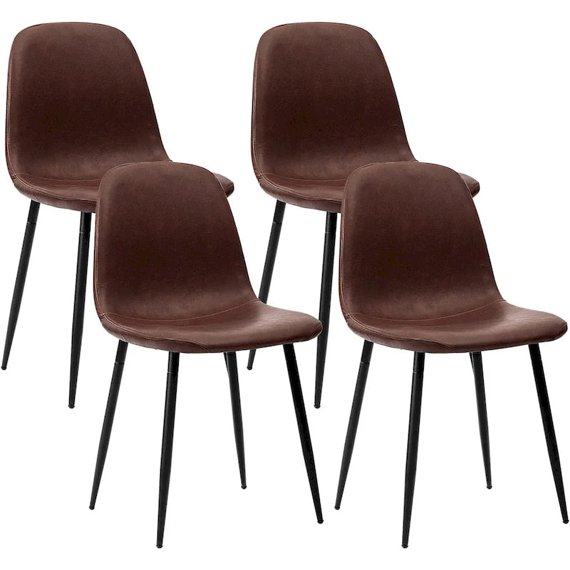Chaise de salle à manger moderne capitonnée en similicuir