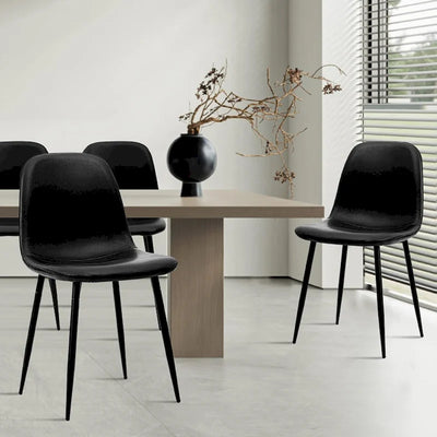 Chaise de salle à manger moderne capitonnée en similicuir