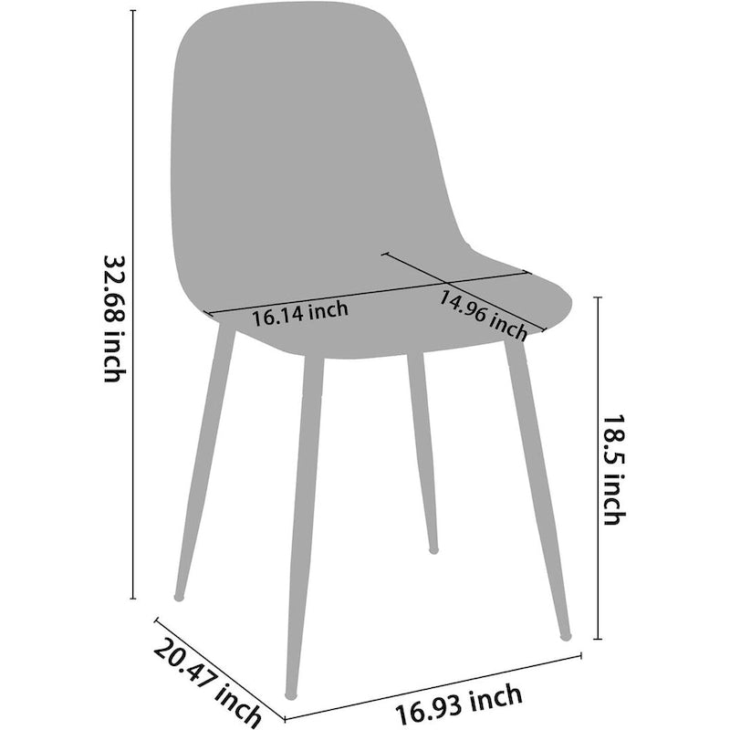 Chaise de salle à manger moderne capitonnée en similicuir