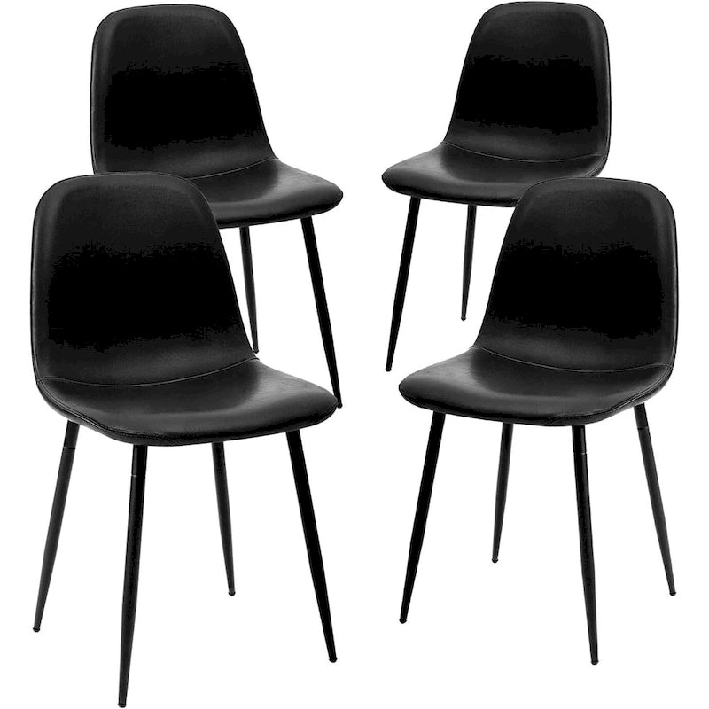 Chaise de salle à manger moderne capitonnée en similicuir