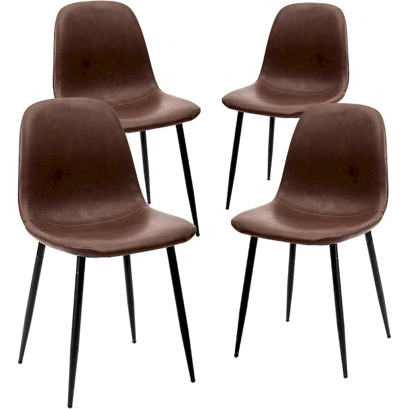Chaise de salle à manger moderne capitonnée en similicuir