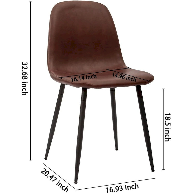 Chaise de salle à manger moderne capitonnée en similicuir