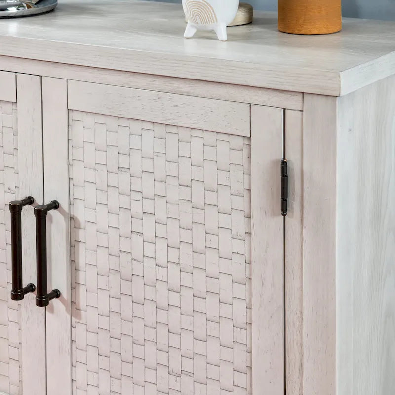 Meuble d'appoint 2 portes en bois avec étagères réglables