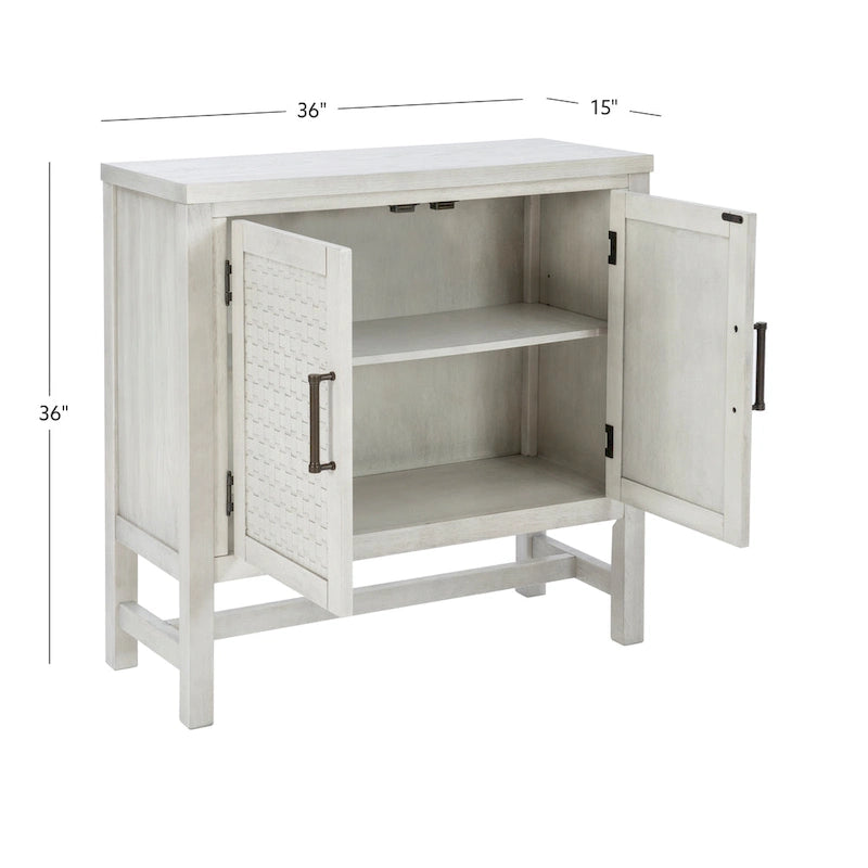 Meuble d'appoint 2 portes en bois avec étagères réglables