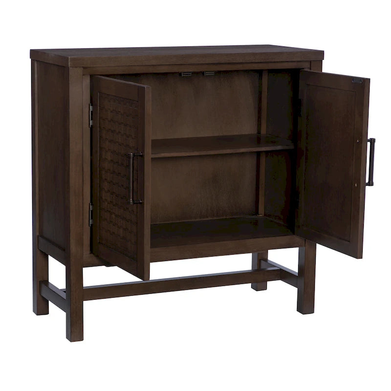 Meuble d'appoint 2 portes en bois avec étagères réglables