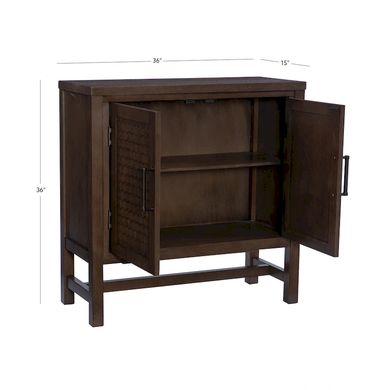 Meuble d'appoint 2 portes en bois avec étagères réglables