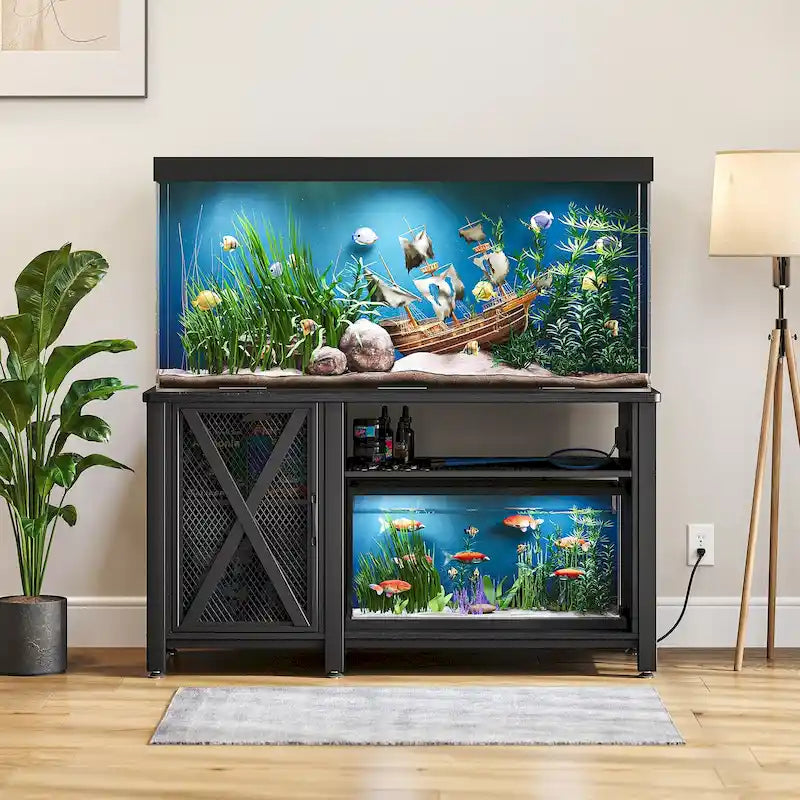 Meuble d'aquarium de 200-280 litres avec prises électriques et meuble de rangement