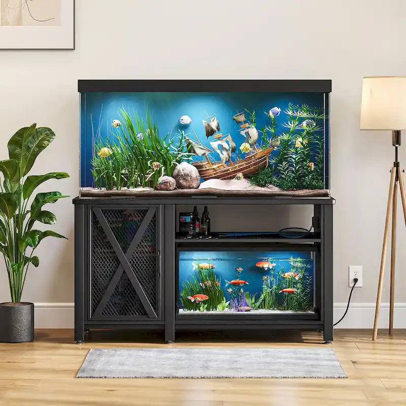 Meuble d'aquarium de 200-280 litres avec prises électriques et meuble de rangement