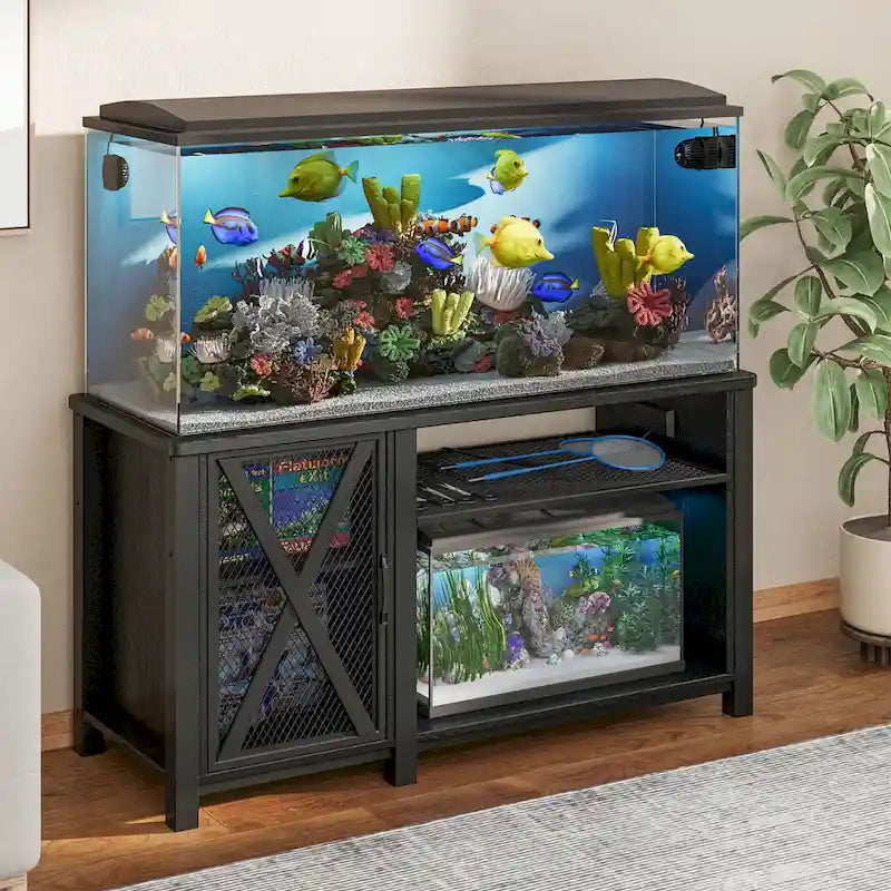 Meuble d'aquarium de 200-280 litres avec prises électriques et meuble de rangement