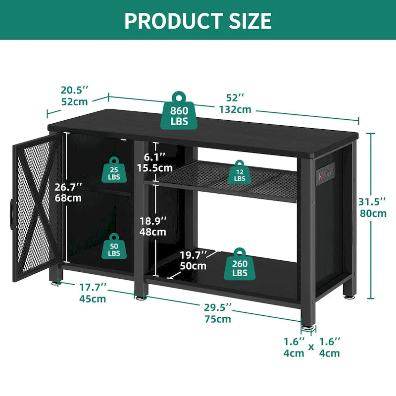 Meuble d'aquarium de 200-280 litres avec prises électriques et meuble de rangement