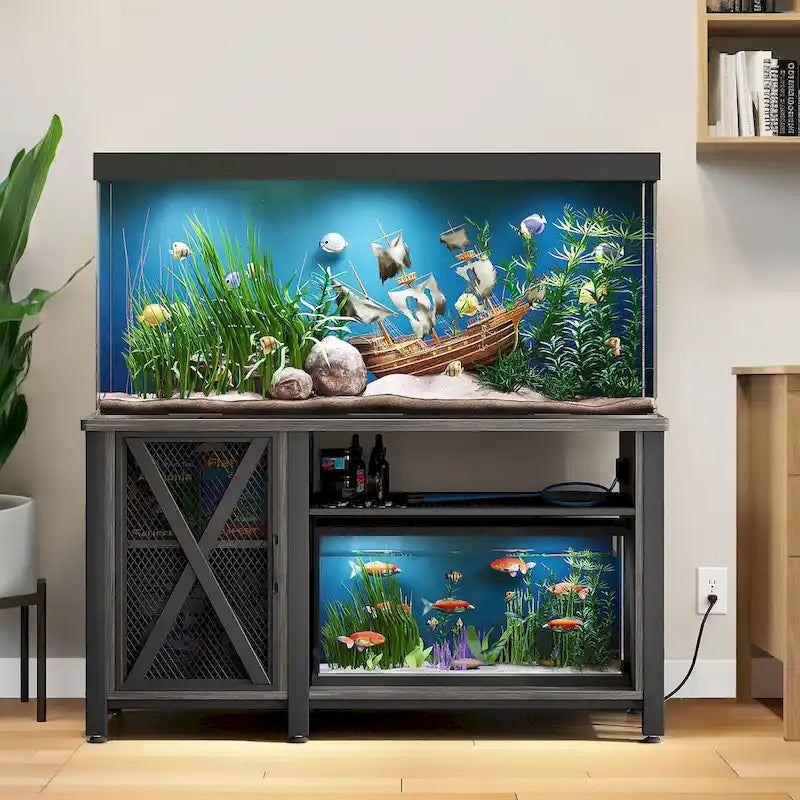 Meuble d'aquarium de 200-280 litres avec prises électriques et meuble de rangement