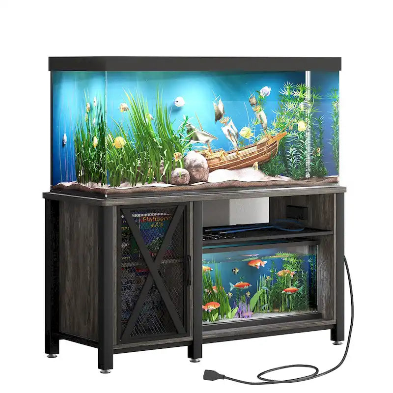 Meuble d'aquarium de 200-280 litres avec prises électriques et meuble de rangement