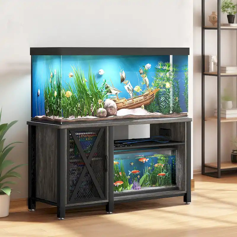 Meuble d'aquarium de 200-280 litres avec prises électriques et meuble de rangement
