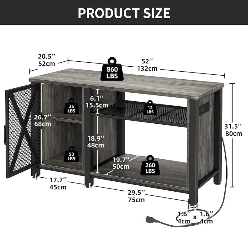 Meuble d'aquarium de 200-280 litres avec prises électriques et meuble de rangement